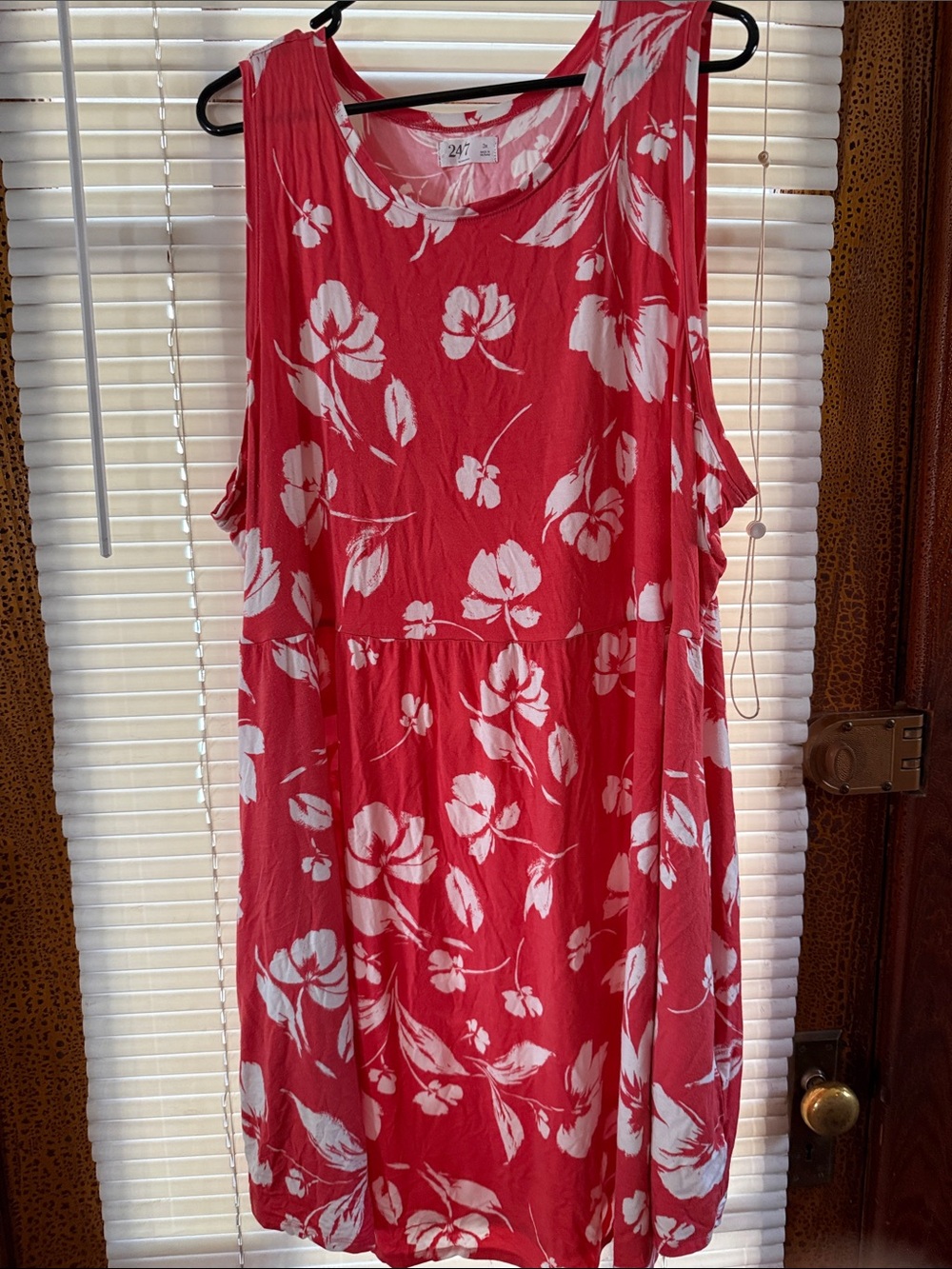 Women’s Coral Floral Sleeveless Dress